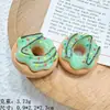 Juguete de Comida de Simulación Rosquilla Pegamento de Crema Accesorios Piezas de Resina Zuecos DIY Pinzas para el Cabello Hechas a Mano Adornos para el Cabello Llaveros
