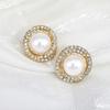 Colar de pérolas redondas para brincos de mãe elegante nova moda feminina brincos clavícula cadeia terno jóias atacado