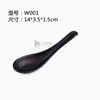 Pratos de melamina A5 colher de kung fu colher imitação de porcelana fosca colher com gancho preto colher de plástico colher de sopa colher de comer