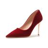 Sapatos de Casamento Vermelhos Estilo Francês para Mulheres 2026 Novo Modelo Xiuhe Vestido de Casamento Sapatos de Noiva de Uso Duplo com Saltos Finos Que São Confortáveis para os Pés Noivado Saltos Altos