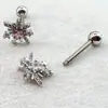 Piercing de Língua Floco de Neve Fogos de Artifício Zircônia Cobre Brilhante Liga de Titânio Aço Titânio Estilo Francês Luxo Leve Exquisito Moda Joia Piercing