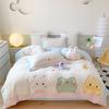 Invierno para niños 250g lana de cordero superficie B engrosada 230 terciopelo de leche bordado borde de color contrastante costura lateral bordado en tela juego de cuatro piezas