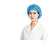 Toucas médicas descartáveis, tecido não tecido, listradas, toucas cirúrgicas de topo redondo, respiráveis, elásticas e ajustáveis, toucas hospitalares protetoras, em estoque