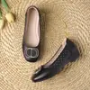 2026 Verano Nuevos Zapatos Huecos para Mujer Sandalias Perforadas Transpirables Zapatos de Cuero con Suela Suave Zapatos Planos para Mujer Poco Profundos Cómodos Resistentes al Desgaste