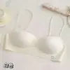 Roupa íntima invisível sem costura com decote ultra baixo, bojos fixos, confortável e respirável, sustentação para seios pequenos, anti-queda, sutiã com costas bonitas