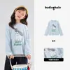 Camiseta Infantil Manga Longa com Estampa de Desenho Pudding Haru, Novo Estilo Primavera, Camiseta Básica Casual Color Block Infantil
