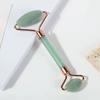 Masajeador de rodillos de jade en polvo, rodillo de cristal, rodillo facial doble para el hogar, masajeador raspador sin resina, venta al por mayor
