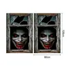 Decoración de Ventana de Casa Embrujada de Terror Popular Transfronteriza para Halloween, Banderín Doble de Fondo de Mano Fantasma Emocionante, Cubierta de Ventana