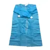 Bata de Aislamiento Azul de Polipropileno No Tejido con Puños de Punto, Banda Elástica, Uso Inverso, Transpirable, Mono Desechable