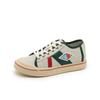 2025 Primavera e Verão Novo Tênis Casual de Sola Grossa Feminino Cano Baixo Respirável Sapatos de Lona Tênis Combinando Cores Lisas Versátil Tendência