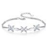 Versión coreana de pulsera de trébol de cuatro hojas plateada moda para niñas simple nuevo cristal ojo de caballo joyería de mano fabricantes al por mayor