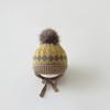Chapéu da Coreia do Sul Chapéu de Inverno com Proteção para Orelhas Tesouro Masculino Tesouro Feminino Chapéu de Tricô com Pom Pom Chapéu de Tricô de Lã para Bebê
