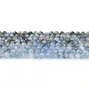 Cuentas redondas facetadas de cristal azul natural, piedra ojo de tigre, espinela negra, piedra lunar gris, cuentas sueltas para pulseras y collares DIY, venta al por mayor de cristales