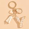 Llavero de Iniciales Accesorios para Mochila de Mujer Hebilla de Langosta Colgante Letras Inglesas Amor Borla Llavero Lindo Colgante