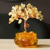 Árbol de la fortuna de citrino natural, lingote de esmalte de colores, cornucopia, árbol de cristal, vaca de efectivo, decoración del hogar, adornos de escritorio