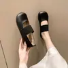 Zapatos Mary Jane para mujer de suela blanda, nuevo estilo otoño 2026, versión coreana, punta redonda, corte bajo, suela plana, adecuados para combinar con faldas