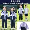 Uniforme de escuela primaria, cortavientos para niños, uniforme de clase de primer grado, conjunto de tres piezas para primavera y otoño, uniforme de jardín de infantes, conjunto de otoño e invierno