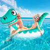 Boia Inflável de Dinossauro para Piscina, Boia Aquática para Montar, Colchão Inflável Flutuante, Barco de Praia para Sentar, Barco Inflável Portátil