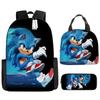 Mochila Transfronteriza Nueva de Sonic Mochila Moderna Anime Gran Capacidad Mochila Escolar SONIC Lonchera para Estudiantes de Primaria