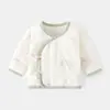 Roupa Íntima Quentinha Acolchoada de Algodão para Bebê Recém-Nascido Meio Costas Sem Costura Algodão Puro Outono e Inverno Algodão Fino Roupa de Monge Top para Bebê
