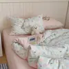 Océano Azul~Juego de Cama Cuatro Piezas de Algodón Puro, Funda de Edredón Simple de Algodón, Juego de Cama Tres Piezas para Dormitorio Estudiantil