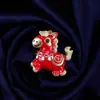 Broche de Cavalo Pequeno Vermelho de Ano Novo, Broche do Cavalo do Zodíaco Atrator de Dinheiro, Acessório Festivo para Casaco para Mulheres com um Toque de Luxo