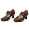 Zapatos de Mujer para Primavera y Otoño 2025, Estilo Nuevo, con Cordones, Boca Baja, Tacón Alto Grueso, Tallas 40-43, Zapatos de Comercio Exterior de Talla Grande