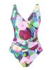 Bikini de una pieza europeo y americano 2025 Transfronterizo Lazada Falda de gasa estampada con protección solar Cubretraje de playa Traje de baño para vacaciones en aguas termales