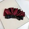 Presilha de Primavera Elegante Estilo Coreano com Bolinhas e Laço Atacado Fita de Alta Qualidade Presilha Banana para Cabelo Feminino