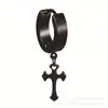 Aretes de Acero Inoxidable para Hombre Transfronterizos, Sencillos, Fiebre, Nuevo Estilo, Set Negro de Moda, Aretes Dopamina