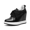 Nuevos Zapatos de Mujer Estilo Nicho con Aumento Oculto de Altura y Efecto Adelgazante, Zapatos de Salón de Corte Profundo, Primavera 2026, Puntera Redonda, Suela Gruesa, Con Cordones, Casuales de Piel