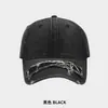 Gorra de Béisbol de Mezclilla Lavada con Agujeros Estilo Coreano 2024 Moda Femenina Ala Ancha Versátil Casual Gorra para Pareja Ins Trendy