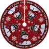 Falda para árbol de Navidad, falda redonda para base de árbol de decoración navideña, falda para árbol de tela con diseño de Papá Noel y muñeco de nieve, 120 cm de diámetro