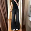 Calça jeans larga preta e cinza para mulheres, novo estilo de verão, cintura alta, modelagem solta, plus size, emagrecimento para corpo tipo pera, calça reta
