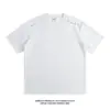 Nova Camiseta Casual Masculina de Manga Curta 2026 com Design de Nó e Retalhos Estilo Americano, Camiseta Solta de Gola Redonda para Homens