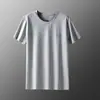 Venta al por mayor de fábrica Ropa Deportiva Casual de Verano Nueva para Hombre de Manga Corta, Holgada, de Media Manga, Tallas Grandes, Secado Rápido, Malla de Seda Helada