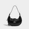 Bolsa Meia-Lua de Couro Genuíno, Bolsa Baguete de Axila para Mulheres, 2026 Novo Verão Versátil Design de Nicho Ombro Único Transversal