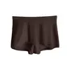 Calzoncillos Boxer Lisos de Color Invisible Sin Costuras Anti-exposición Mousse de Proteína de Cachemira Terciopelo Cintura Media Transpirable Ropa Interior Sin Costuras CM645K