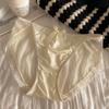 Ropa interior de encaje satinado de alta calidad pura francesa Jia Zhi para mujer, algodón puro antibacteriano, pura sexy, abertura alta, malla transparente