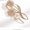 Broche Estilo Coreano Flor de Tulipán Incrustado de Diamantes Estilo Ins Ramillete para Traje Pin de Solapa Aleación Hebilla de Toalla de Seda Antirreflejos