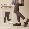 Pantalones Térmicos Gruesos con Forro de Polar para Niños al por Mayor Otoño Invierno Ropa Exterior Algodón Rayas Verticales Niñas Pantalones Largos Cálidos con Pies Mallas