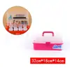 Caja de almacenamiento de tres capas, semitransparente, plegable, 671, color sólido, caja de herramientas, medicina, arte de uñas, juguete, pintura artística, goo, tarjeta, almacenamiento
