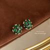 Pendientes de Botón de Lujo de Estilo Francés Vintage, Elegantes y Versátiles, Chapados en Plata con Diseño Elaborado, Pendientes de Declaración Hechos de Fábrica