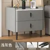 Mesa de Cabeceira de Luxo Leve, Toda em Madeira Maciça, Armário de Armazenamento Moderno Minimalista para Quarto, Pequeno Armário de Armazenamento de Cabeceira com Tampo de Pedra