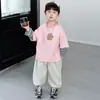 Conjunto de Dos Piezas Rayado para Niños de Primavera, Conjunto de Dos Piezas Elegante y Moderno para Niños en Primavera y Otoño, Ropa Infantil de Exportación para Niños Pequeños