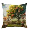 Funda de Almohada para Jardín Estilo Cabaña de Bosque con Flores y Mariposas, Producto Popular Transfronterizo de Amazon para la Temporada de Primavera, Venta Directa del Fabricante, Personalizable