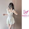 Traje de baño de una pieza Little Fairy para mujer con copas para pechos grandes y pequeños Pantalón corto tipo falda push-up Traje de baño de vacaciones para mujer Fuente termal