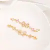 Cadena Media de Mariposa Chapada en Oro de 14K que Conserva el Color, Zirconia, Pulsera de Perlas y Cristales Hecha a Mano para DIY, Accesorios de Joyería de Cadena de Perlas