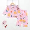 Pijama de Verano para Niños Algodón Seda Traje Ropa de Casa para Niñas Delgada Bebé Niños Manga Larga Algodón Seda Traje Aire Acondicionado