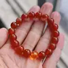 Pulsera zodiacal de ágata roja de hielo natural con citrino para hombre y mujer 10-14 mm regalo al por mayor